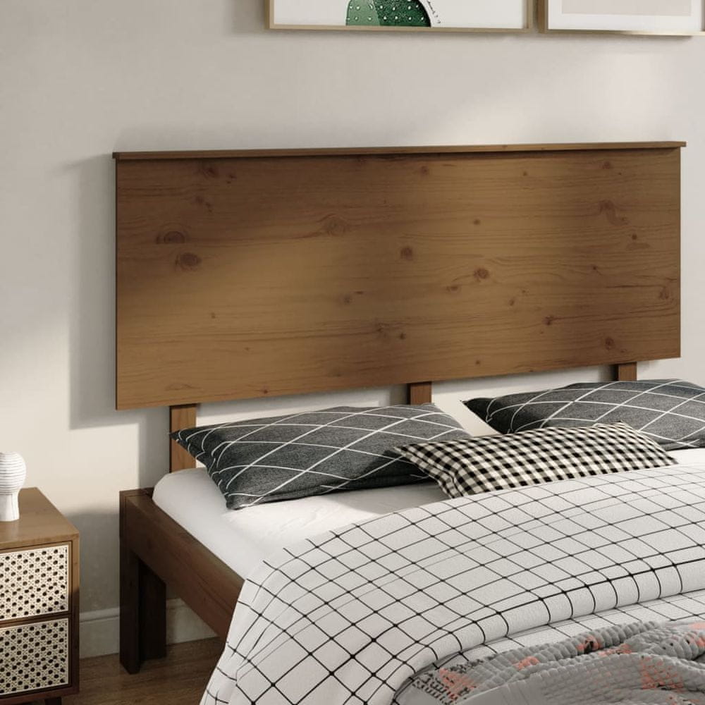 Vidaxl Čelo postele, medovo hnedé, 154x6x82,5 cm, borovicové drevo